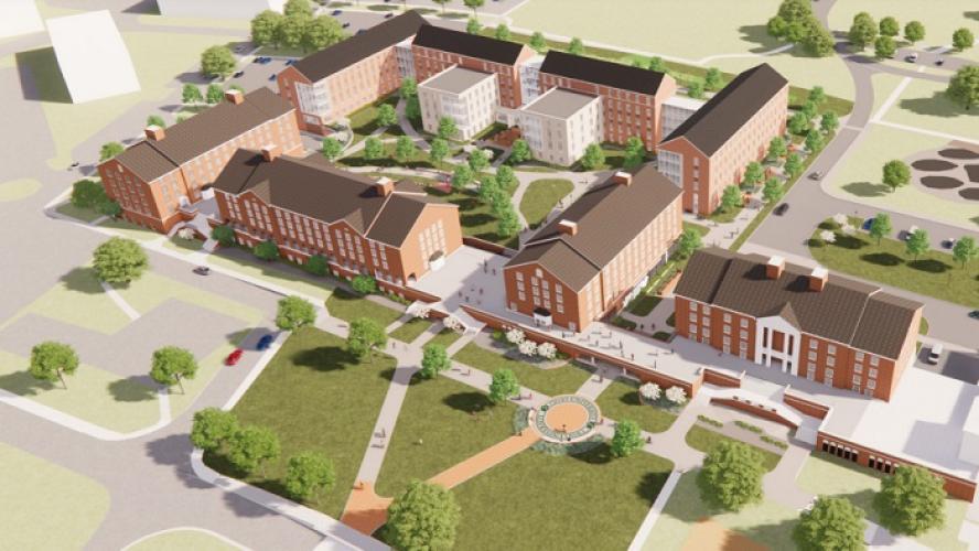 An artist's rendering of McDavis Hall